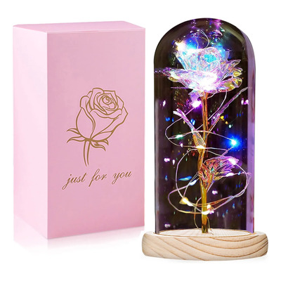Flores De Regalo Para Mujer, De Cumpleaños, Navidad, Led Ros