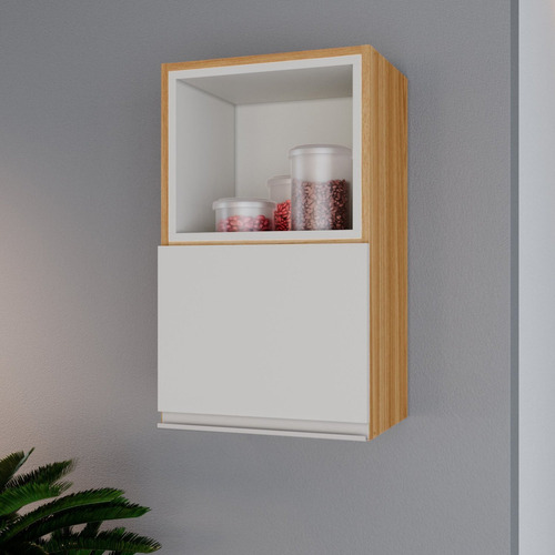 Armário Aéreo 40cm 1 Porta Horizontal E Nicho Mdf Inova Ng