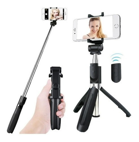 Mini Tripé Pólo 360º Selfie Stick Bluetooth 3 Em 1 Telefone