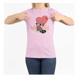 Playera Monzatii Modelo Mapache Cute Árbol De Corazón