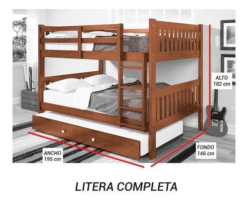 Litera Desire Nogal Muebles Mueble Recamara Twins Litera