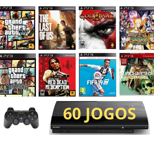 Sony Playstation 3 Super Slim + 60 Jogos Ps3 Digitais