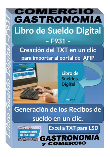 Libro De Sueldo Digital F931 Gastronomia Txt Para Afip 