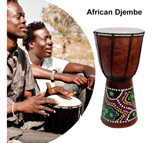 Tambor Africano De Djembe De 6 Polegadas Esculpido À Mão Em