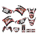 Adesivos Moto Cross Trilha Xtz 250 20mm Taz Mania Kit Lm133