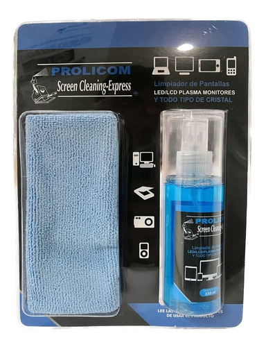 Limpiador De Pantallas + Toallita Microfibra Prolicom 367608