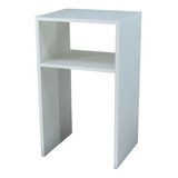 Mesa De Canto Mesinha De Cabeceira Apoio Cama Mdf Nicho 70cm Cor Branco