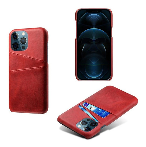 Capa Para iPhone 13 Pro Max 6,7'' Porta-cartões Couro