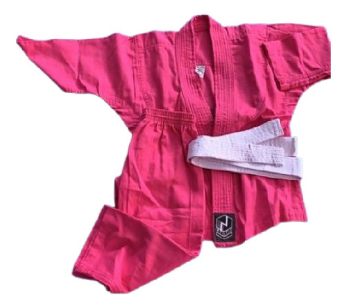 Kimono Judogui Infantil Reforçado Rosa Judo Jiujitsu