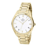 Relógio Feminino Champion Dourado Banhado Ouro Cn25949w