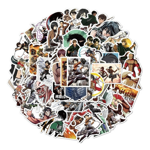 Attack On Titan 50 Pzs Stickers Lote Anime Stickers