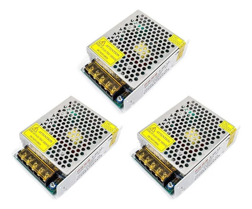 3 Fuentes De Poder 12v 5a 60w Cintas Led Cámaras Switching