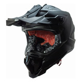 Kov Casco Terra Cross Negro Mate Solid Off-road Para