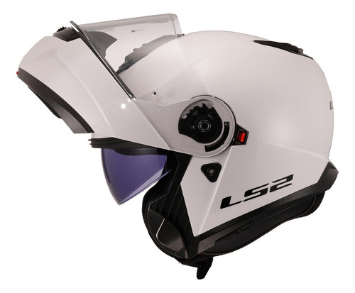 Capacete Ls2 Strobe 2 Ff908 Branco Robocop Escamoteável Moto