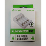 Cargador Usb De 4 Canales Para Pilas Recargables Aa/aaa Noga