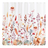 Funnytree Juego De Cortinas De Ducha Con Flores De Otoño Con