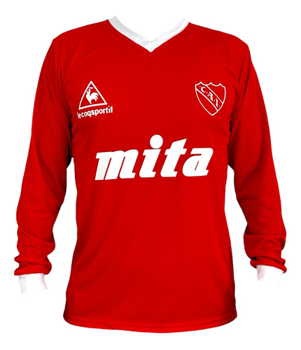Camiseta Independiente Mita 1987 Bochini Manga Larga Retro