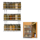 Evelots De 3 Niveles Spice Rack-puertas/metal Cubierto De Pa