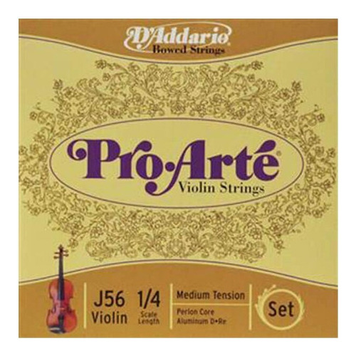 Cuerdas Violín 1/4 Daddario Nylon Proarte Para Medium