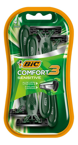 Rastrillos Desechables Bic Comfort 3 Piel Sensible 4 Piezas