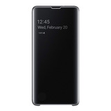 Funda Clear View Folio Original Para Galaxy S10 Negra