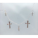 Pulseira Feminina Prata 925 Cruz Crucifixo Ref. 928