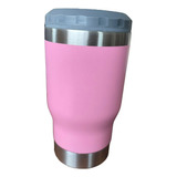 Copo Térmico Long Neck Cerveja Latinha Latão Litrinho Inox Cor Rosa Liso