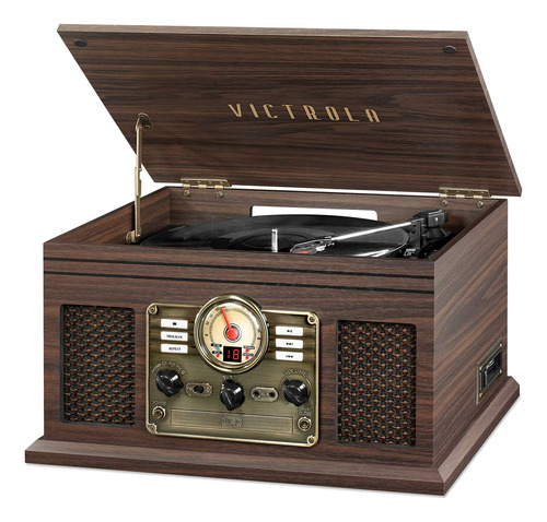 Victrola Nostalgic Reproductor De Discos Bluetooth 6 En 1 Y