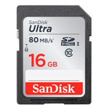 Sandisk Memoria 16gb Ultra Sdhc Uhs-i Full Hd Video Class 10