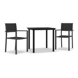 Set Comedor Exterior 5 Piezas, Mesa Sillas Negras.