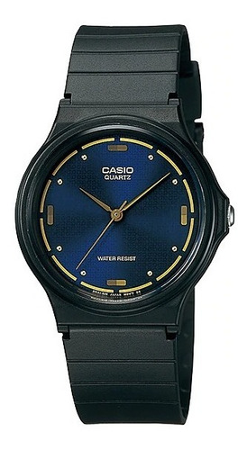 Reloj Casio Mq-76-2a Originales Local Barrio Belgrano Color De La Malla Negro Color Del Bisel Negro Color Del Fondo Azul