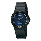 Reloj Casio Modelo Mq-76 Carátula Azul Color De La Correa Negro Color Del Bisel Negro