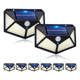 100 Leds Lámparas Solar Sensor Exteriores De Pared 8 Pcs