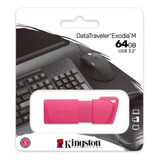 Pendrive Kingston Datatraveler Exodia M 64 Gb 3.2 Rosado