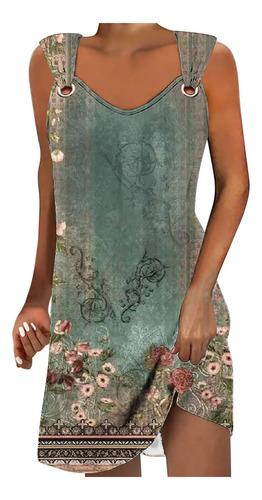Vestido B Para Mujer, A La Moda De Verano, Color Liso, Con B
