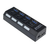 4 Portas Usb3.0 Hub Com On/off Alimentado Fonte N/ Inclusa