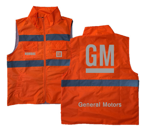 Chaleco Industrial Mod General Motors Estampado Reflejante