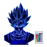 Lampara 3 D Led Goku Dragon Ball Z Base  7colores