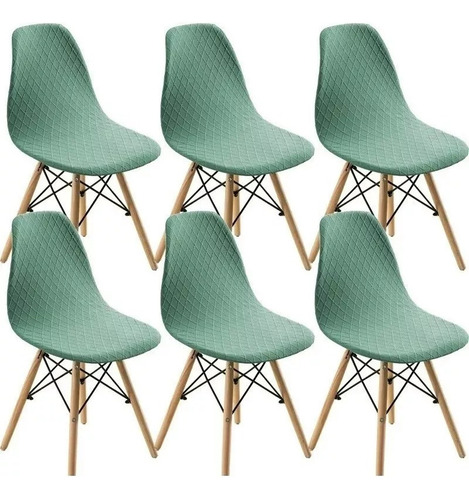 6 Piezas Eames Elástico Jacquard Fundas For Sillas Kits 01