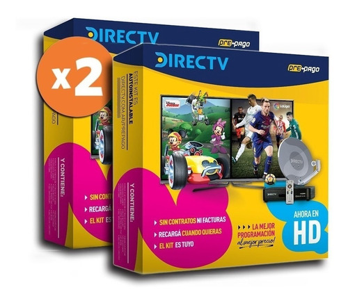 Kit Prepago Directv Con 2 Decodificadores Hd Antena De 60cm