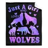 Manta De Lobo De Peluche De Just Girl Who Loves Wolves, Reg.