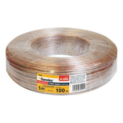 Cable Dúplex Polarizado Para Bocina Sanelec 100m Calibre 18 | Envío gratis