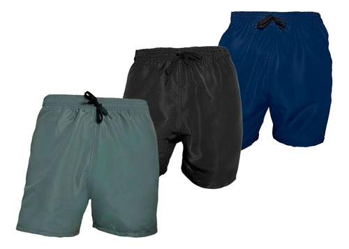 Kit 3 Shorts Baratos Masculino Bermuda Verão Academia Treino