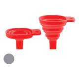 Kit 2 Funil Flexível Vermelho Silicone Cozinha Uny Home