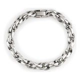 Pulsera Gruesa De Plata Hecha Mano Hombres, Acero Inoxi...