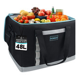 Hielera Portatil 48l Bolsa Térmica Para 65 Latas, Negro