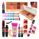 Set De Maquillaje #28 Ideal Regalo Kit Base Brochas Sombras 
