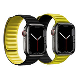 Pulseira Elos Bicolor Magnética Para Apple Watch Series Luxo