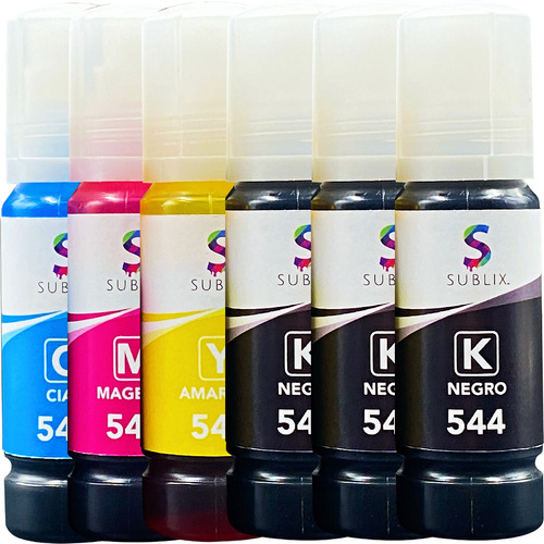 8 Botella Para Epson 544 L1210 L3210 L3250 Tinta Compatible