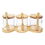 Set X3 Frasco De Vidrio Jarro Contenedor Organizador 